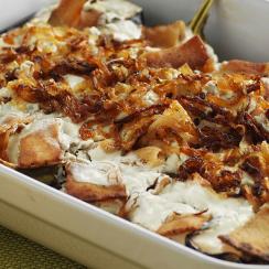 Eggplant Fatteh with Meat and Keshk
