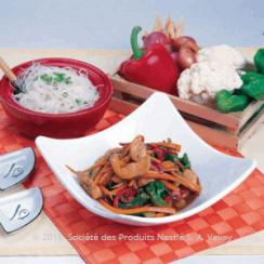 دجاج مقلي مع الخضار